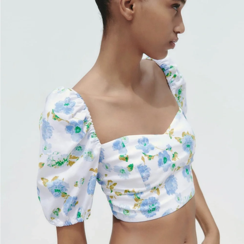 ZARA Floral Print Crop Top